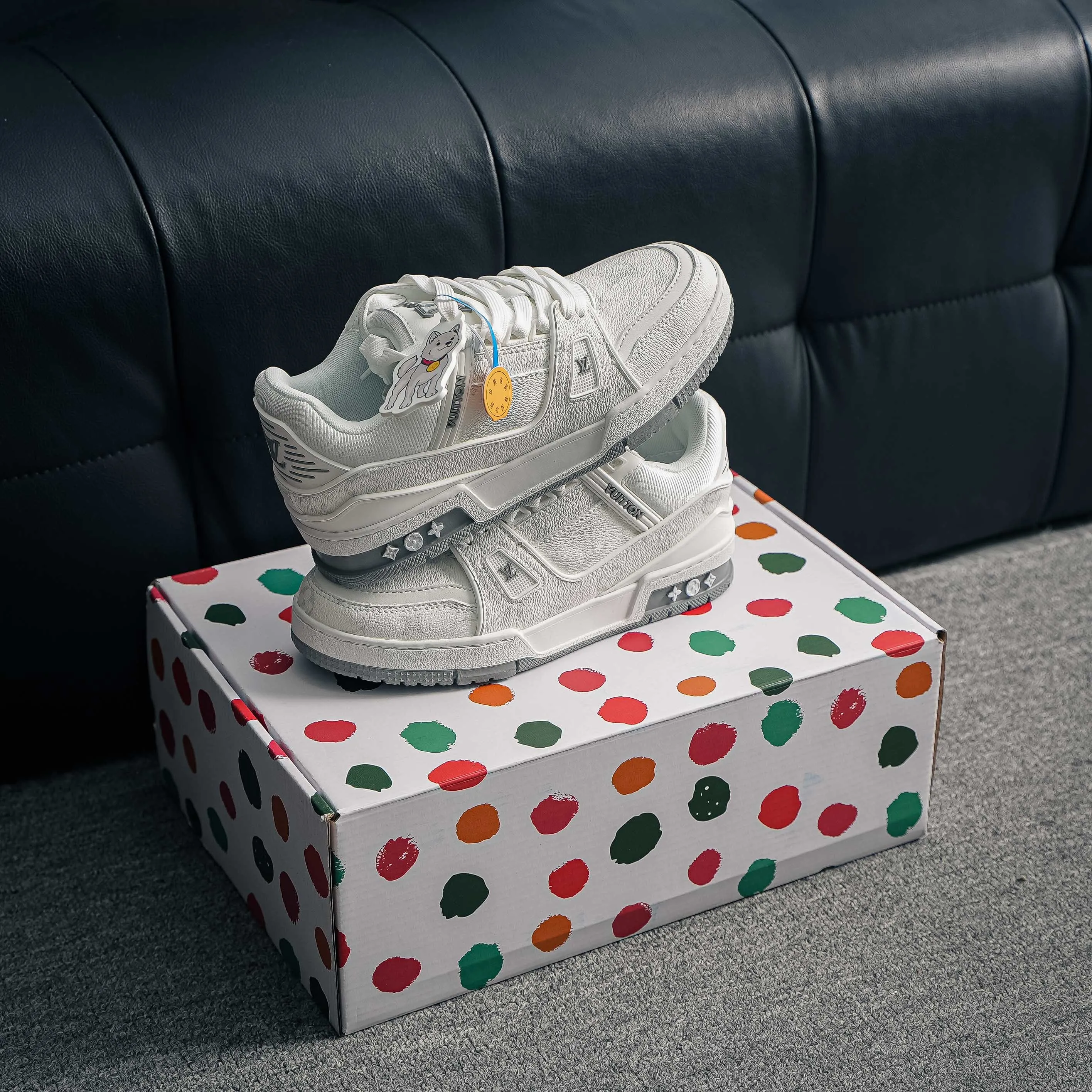 【 】 Louis Vuitton Trainer Sneaker Low Series Low-Top Retro Versatile Skate Shoes“ Virgil Abloh Retro Shoes ，